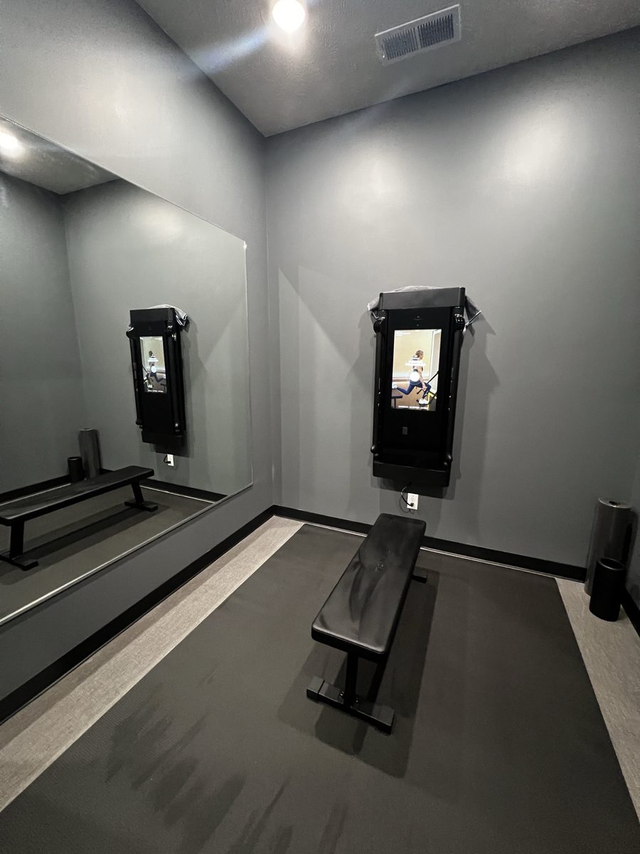 Tonal strength training room at Lost in Float
